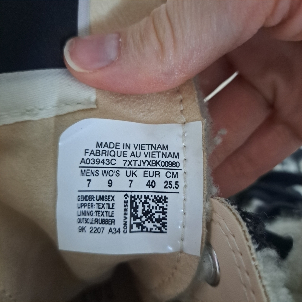 Rick Owens DRKSHDW TURBODRK chuck 70s high zebra sneaker 7 - Picture 10 of 12